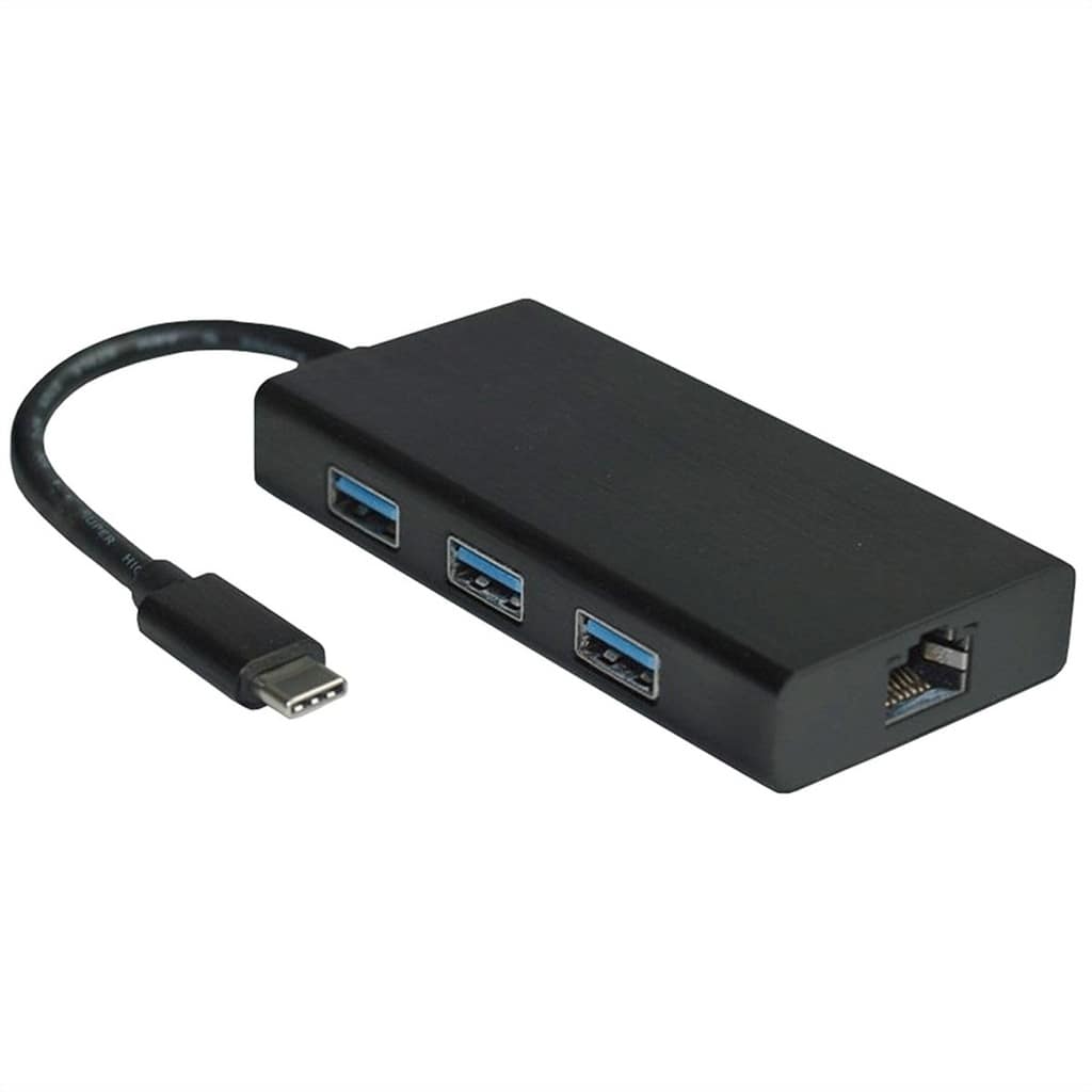 VALUE USB 3.2 Gen 1 Type C to Gigabit Ethernet Converter + Hub 3x USB 3.2 Gen 1 Type A