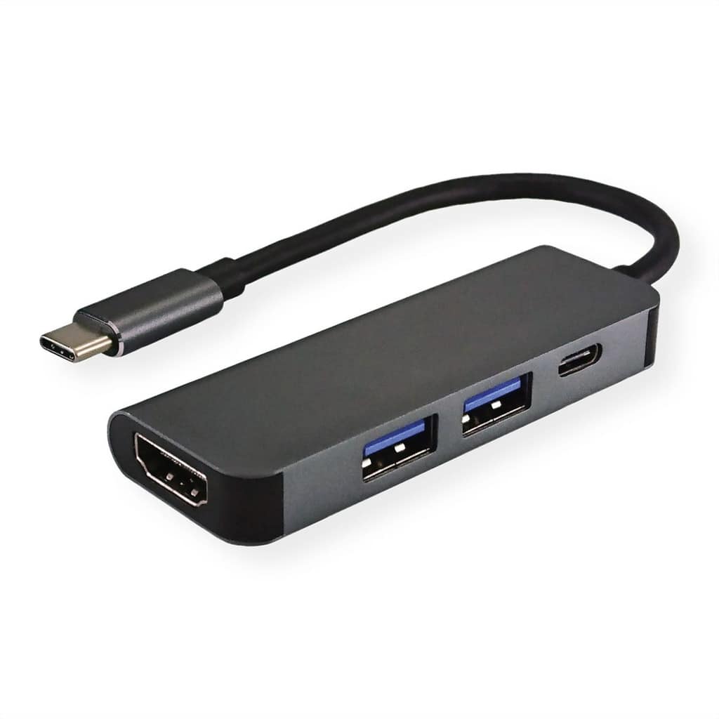 VALUE Type C - HDMI Adapter, M/F, 2x USB 3.2 Gen 1 A F, 1x Type C (Power Delivery)