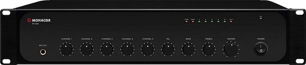 PA-324 -AMPLI MIXEUR PA 240WRMS 4 entrees symetriques Mic / Ligne / Mic 1 avec commutation prioritaire et talkover auto