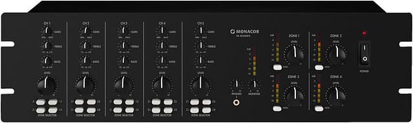 PA-4040MPX / MPX-4PA Table de mixage 4 zones pour applications universelles multi-pieces.4 zones avec possibilite de routage au choix de tous les canaux d'entree3 entrees micro / ligne par prises combo2 entrees ligne stereo par prises RCA