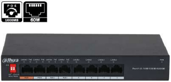 SWITCH DAHUA 4 PORTS POE 60W 10/100/1000+ 4 PORT 10/100/1000MBPS
