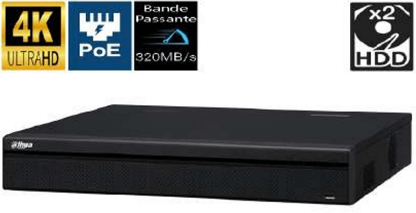 ENREGISTREUR VIDEO RESEAU 32CH 16 POE 2HDD 320Mbps DAHUA TECHNOLOGY