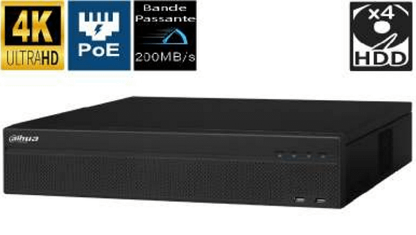 ENREGISTREUR VIDEO RESEAU 16CH POE 4HDD 200Mbps DAHUA TECHNOLOGY