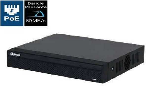 ENREGISTREUR VIDEO RESEAU 4CH POE 80Mbps DAHUA TECHNOLOGY