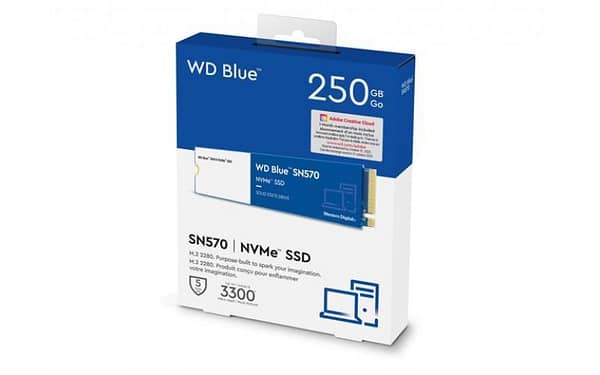 Western Digital WDS250G2B0B WD Blue 3D NAND Internal SSD M.2 SATA, 250 GB - Black