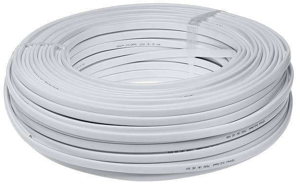 Bobine de câble D'Alimentation DC - 100 m - 2 x 0.75 mm Meplat blanc
