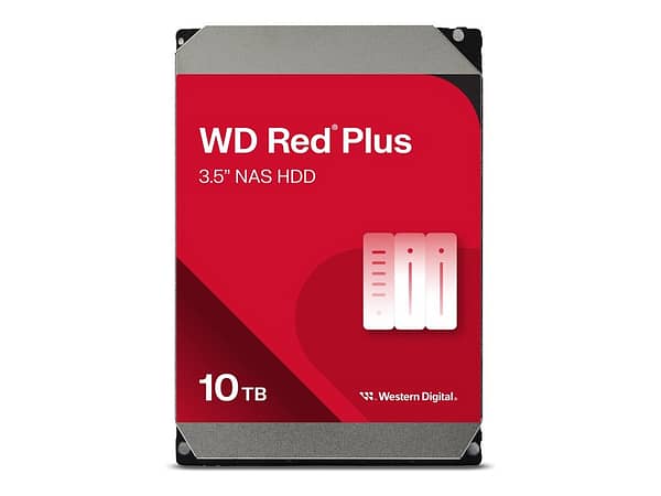 WD Red Plus internal 10TB 3.5" SATA 6Gb/s 5400 rpm buffer: 128 MB For Nas & Servers