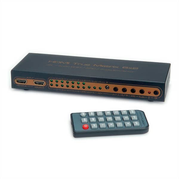 VALUE HDMI 4K Matrix Switch, 6 x 2, with Remote Control
