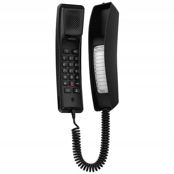 Fanvil - H2 Téléphone SIP mural filaire monobloc pour hôtels et bâtiments accueillant du public Noir